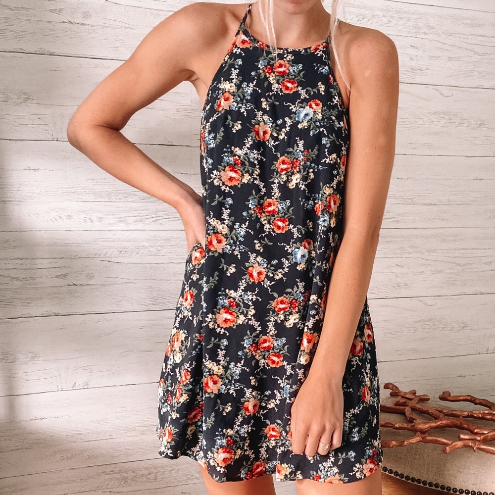 Navy Floral Dress